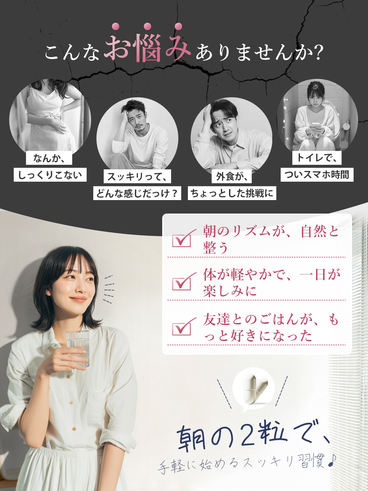 乳酸菌 サプリ 6.5兆個 酪酸菌 ビフィズス菌 オリゴ糖 食物繊維 イヌリン 菌活 耐酸性カプセル採用 国内製造 GMP認定工場 30日分60粒