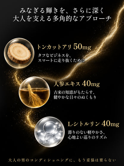Geneieyo マカ 400mg 亜鉛15mg サプリメント 人参40mg シトルリン トンカットアリ ビタミンB群 GMP認定工場 30日分60粒